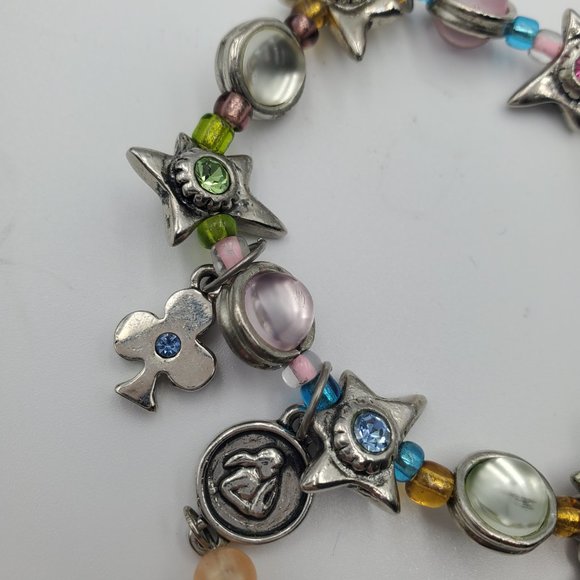 Silver Women's Stretch Bracelet Rhinestones - Picture 4 of 5